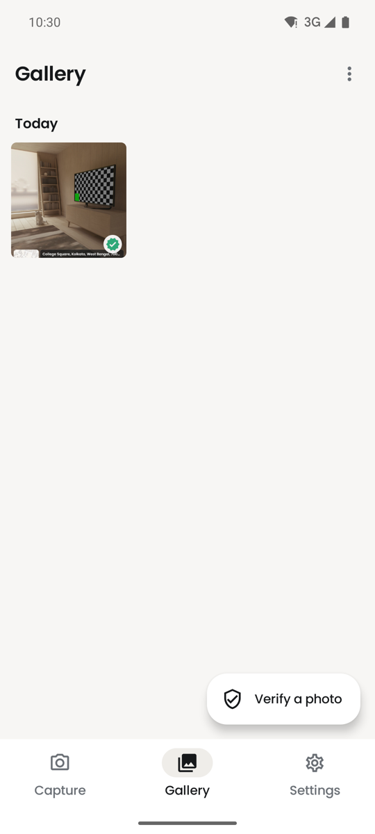 The gallery with a verified badge on each signed photo